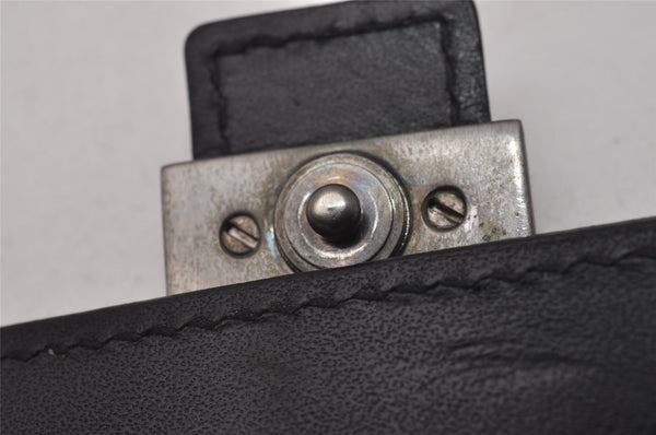 Authentic GUCCI Vintage 6 Hooks Key Case Purse Suede Leather Black 8524I