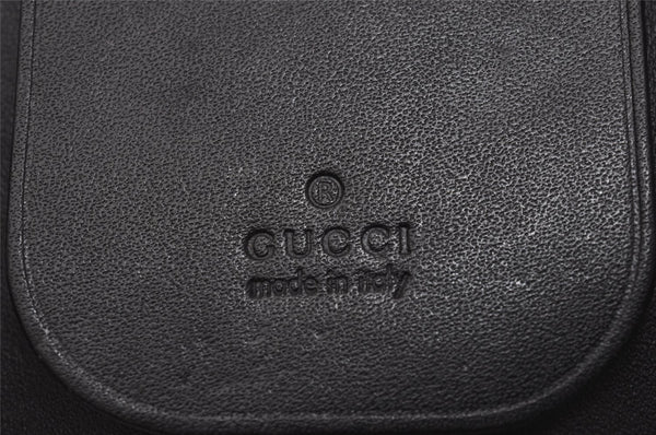 Authentic GUCCI Vintage 6 Hooks Key Case Purse Suede Leather Black 8524I