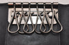 Authentic GUCCI Vintage 6 Hooks Key Case Purse Suede Leather Black 8524I