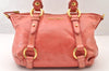 Authentic MIU MIU Leather 2Way Shoulder Cross Body Hand Bag Purse Pink 8525I