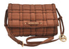 Auth Michael Kors Ivy Large Woven Leather 2Way Shoulder Clutch Bag Brown 8525M