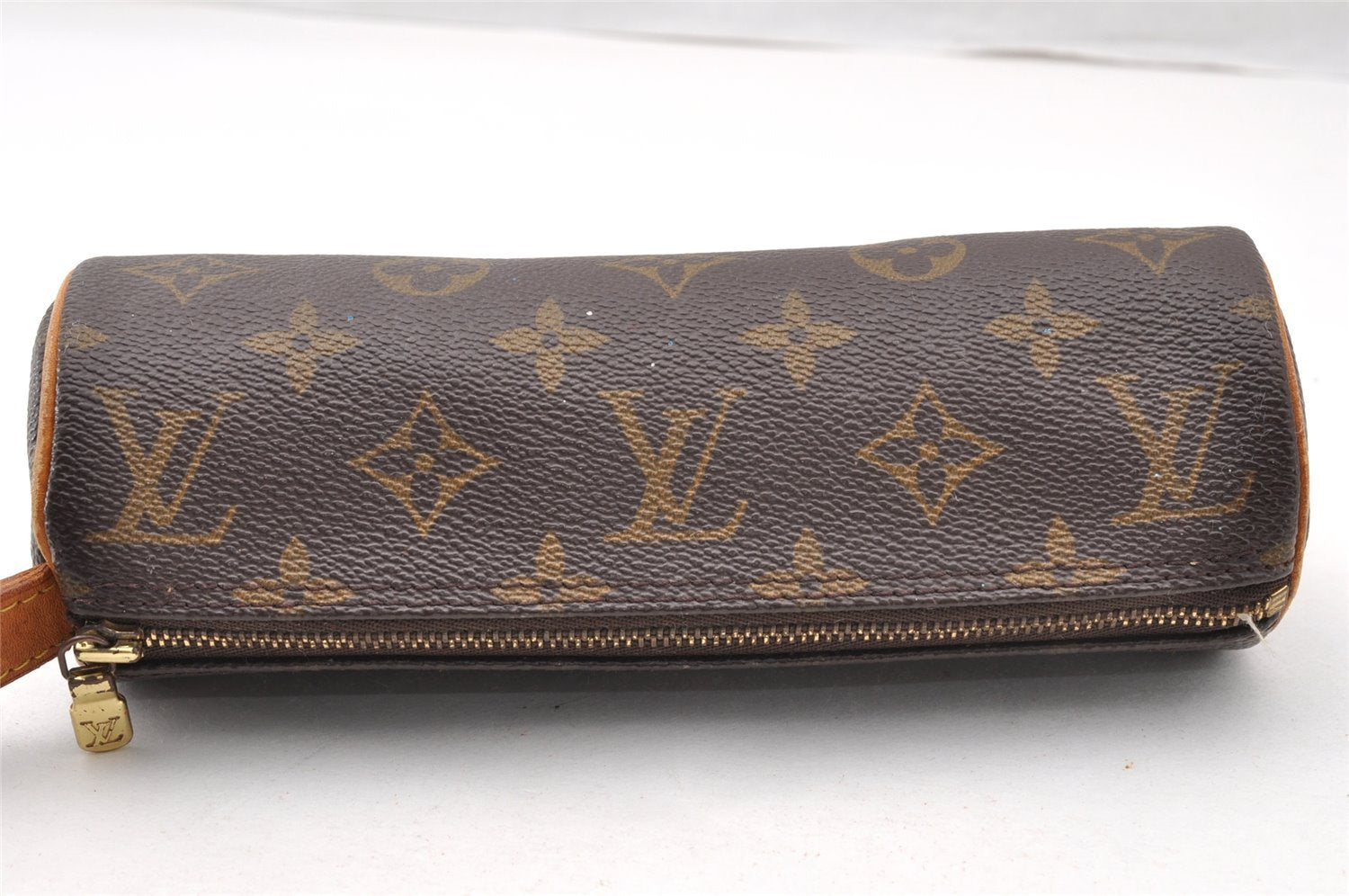 Authentic Louis Vuitton Monogram Trousse Ronde Pen Case Pouch M47630 LV 8526I