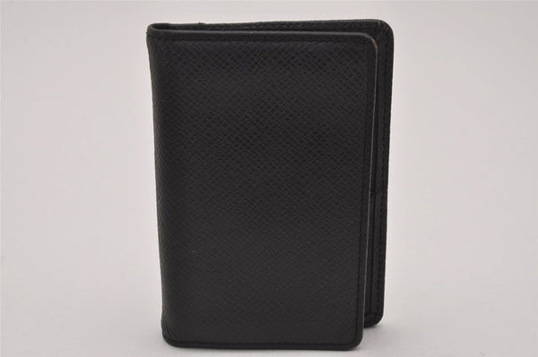 Authentic Louis Vuitton Taiga Organizer De Poshe Card Case Black M30512 LV 8528I