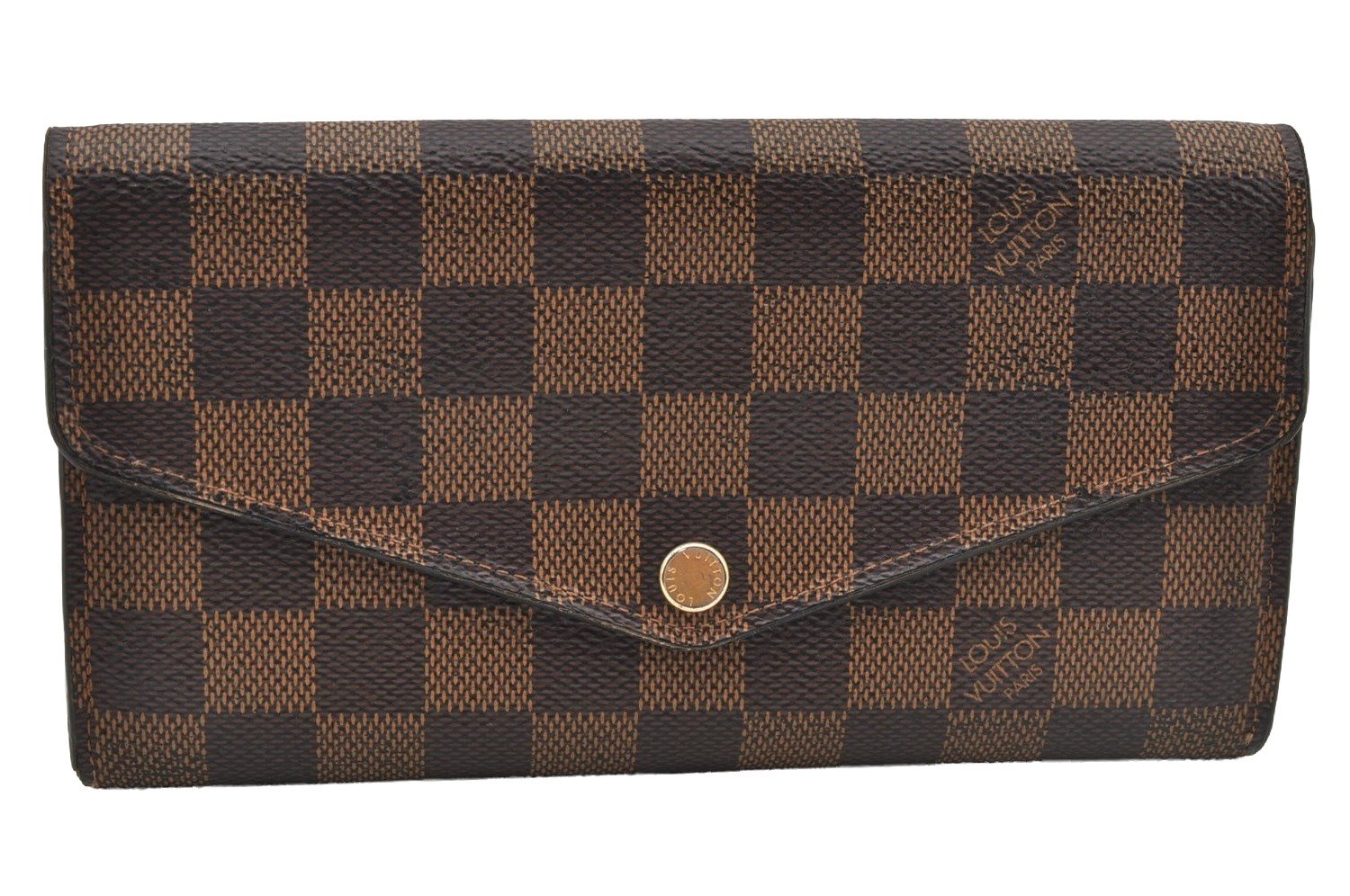 Authentic Louis Vuitton Damier Portefeuille Sarah Long Wallet N63209 LV 8529I