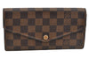 Authentic Louis Vuitton Damier Portefeuille Sarah Long Wallet N63209 LV 8529I