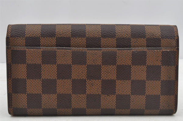 Authentic Louis Vuitton Damier Portefeuille Sarah Long Wallet N63209 LV 8529I