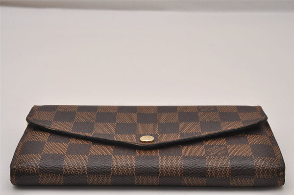 Authentic Louis Vuitton Damier Portefeuille Sarah Long Wallet N63209 LV 8529I