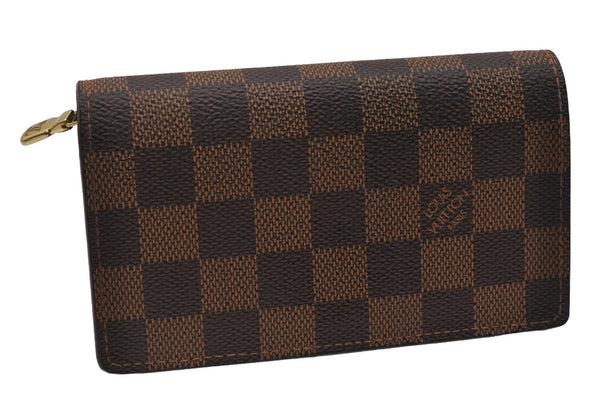 Authentic Louis Vuitton Damier Portefeuille Tresor Wallet Purse N61736 LV 8530I