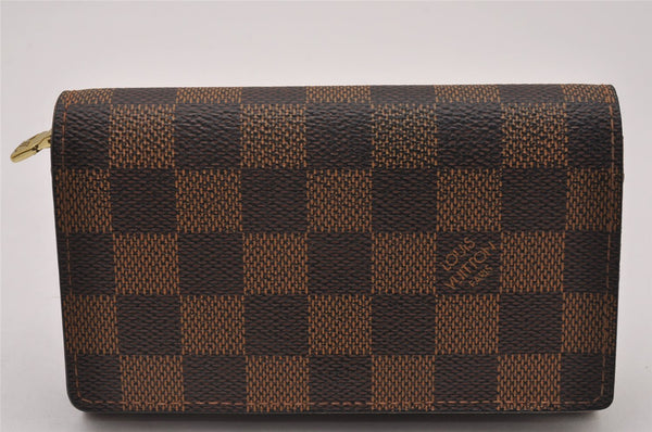 Authentic Louis Vuitton Damier Portefeuille Tresor Wallet Purse N61736 LV 8530I