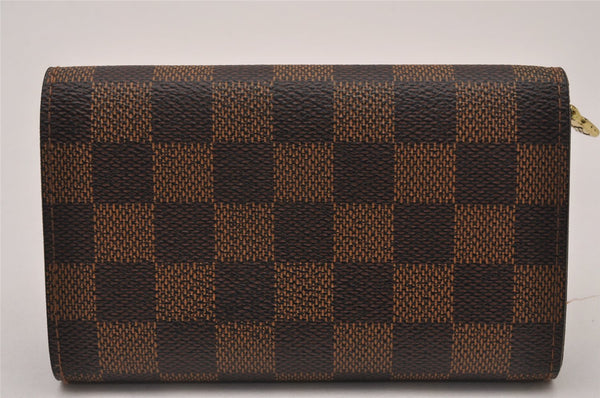 Authentic Louis Vuitton Damier Portefeuille Tresor Wallet Purse N61736 LV 8530I
