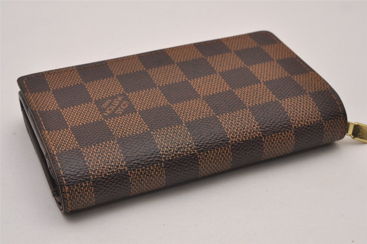 Authentic Louis Vuitton Damier Portefeuille Tresor Wallet Purse N61736 LV 8530I