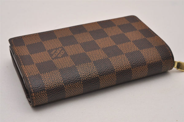 Authentic Louis Vuitton Damier Portefeuille Tresor Wallet Purse N61736 LV 8530I