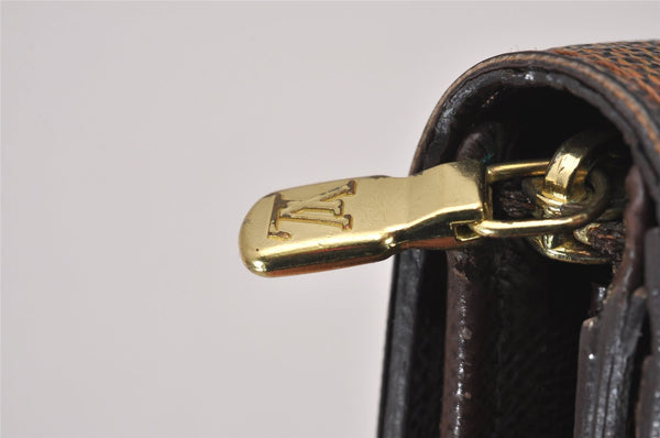 Authentic Louis Vuitton Damier Portefeuille Tresor Wallet Purse N61736 LV 8530I