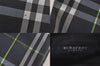 Authentic BURBERRY Vintage Check Nylon Leather Hand Bag Purse Navy Blue 8530M