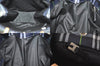 Authentic BURBERRY Vintage Check Nylon Leather Hand Bag Purse Navy Blue 8530M