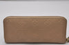 Auth Louis Vuitton Monogram Empreinte Portefeuille Clemence Wallet Beige 8531I