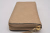 Auth Louis Vuitton Monogram Empreinte Portefeuille Clemence Wallet Beige 8531I