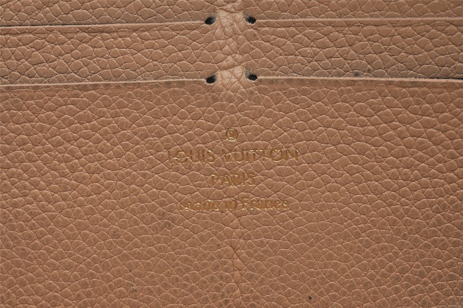 Auth Louis Vuitton Monogram Empreinte Portefeuille Clemence Wallet Beige 8531I