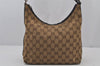 Authentic GUCCI Hand Shoulder Bag Purse GG Canvas Leather 0000602 Brown 8533J