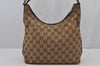 Authentic GUCCI Hand Shoulder Bag Purse GG Canvas Leather 0000602 Brown 8533J