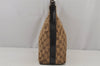 Authentic GUCCI Hand Shoulder Bag Purse GG Canvas Leather 0000602 Brown 8533J
