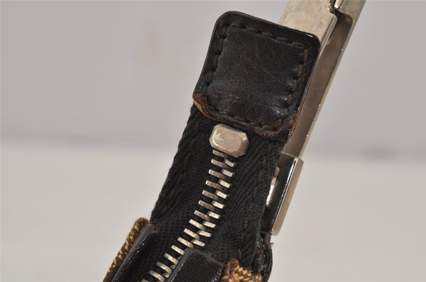 Authentic GUCCI Hand Shoulder Bag Purse GG Canvas Leather 0000602 Brown 8533J