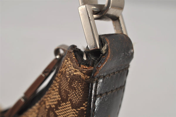 Authentic GUCCI Hand Shoulder Bag Purse GG Canvas Leather 0000602 Brown 8533J