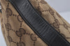 Authentic GUCCI Hand Shoulder Bag Purse GG Canvas Leather 0000602 Brown 8533J