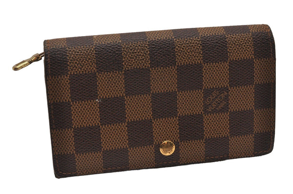 Authentic Louis Vuitton Damier Portefeuille Tresor Wallet Purse N61736 LV 8534I