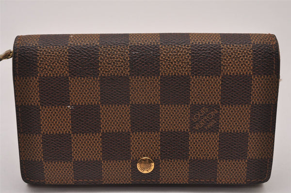 Authentic Louis Vuitton Damier Portefeuille Tresor Wallet Purse N61736 LV 8534I