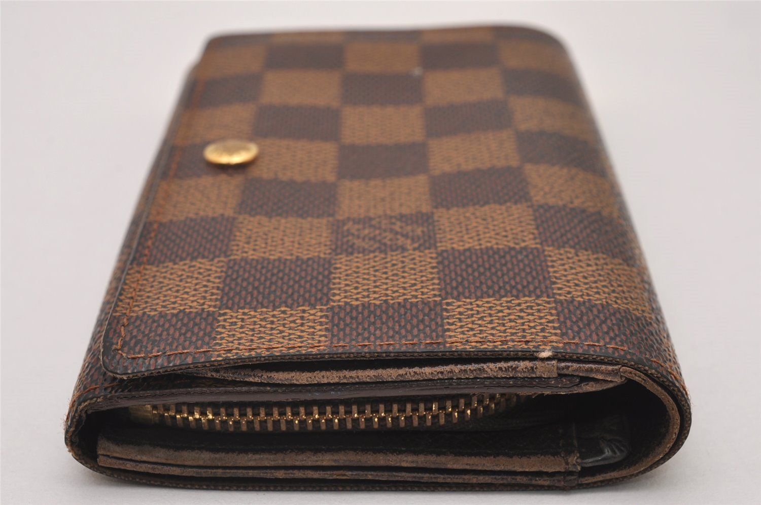 Authentic Louis Vuitton Damier Portefeuille Tresor Wallet Purse N61736 LV 8534I
