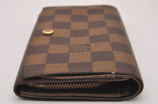 Authentic Louis Vuitton Damier Portefeuille Tresor Wallet Purse N61736 LV 8534I