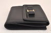 Authentic Salvatore Ferragamo Vara Rhinestone Leather Bifold Wallet Black 8534M