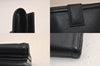 Authentic Salvatore Ferragamo Vara Rhinestone Leather Bifold Wallet Black 8534M
