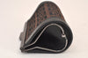 Authentic FENDI Zucchino Coin Case Purse Canvas Leather Brown Black 8535M
