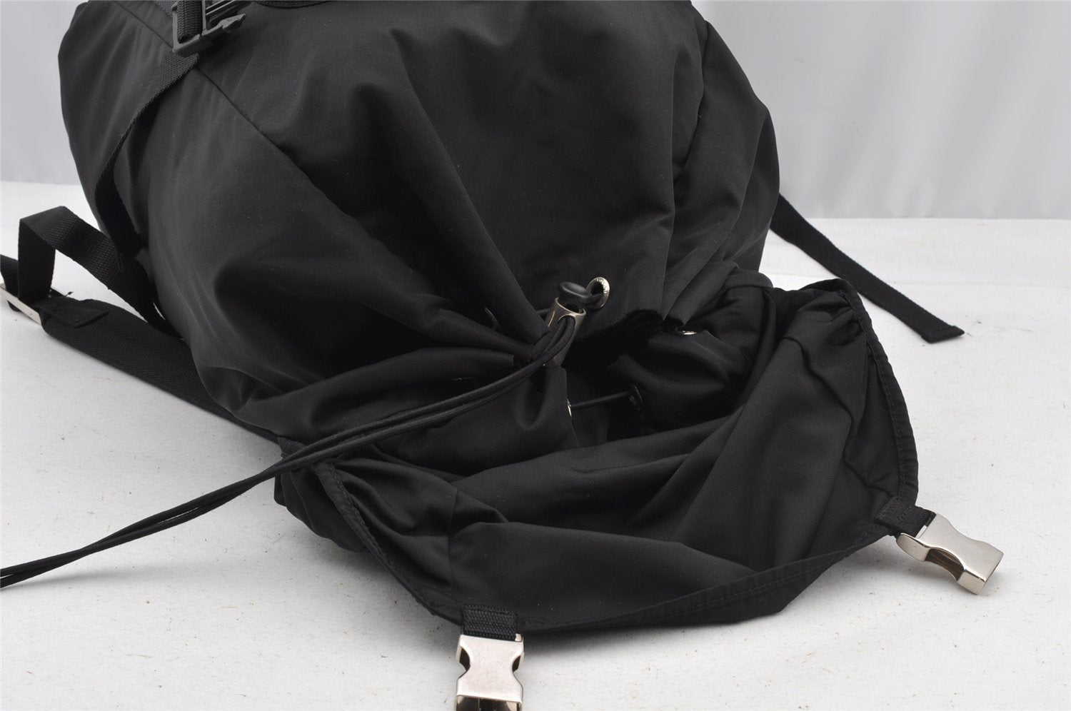 Authentic PRADA Vintage Nylon Tessuto Montagn Backpack V135 Black 8538I