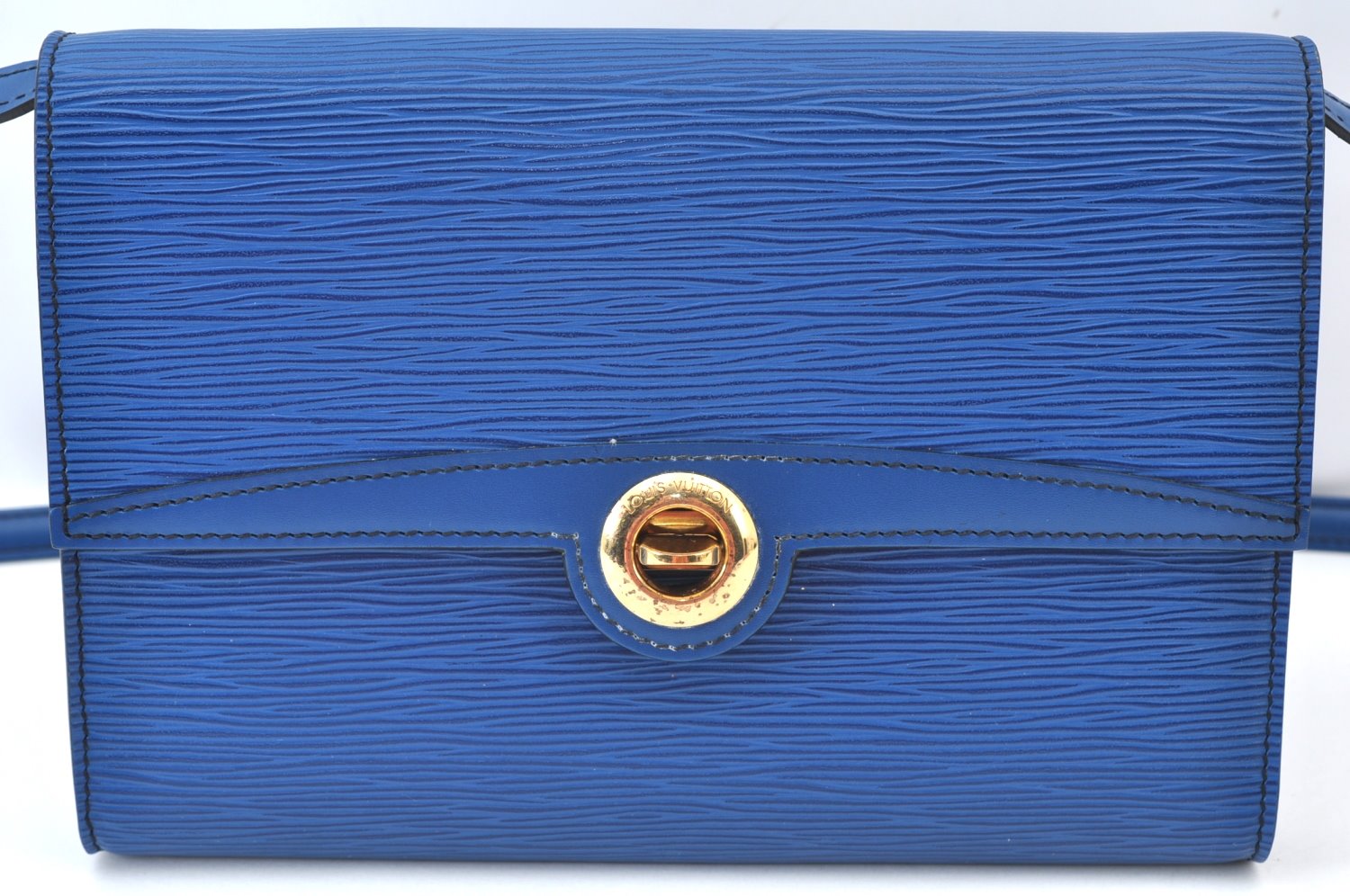 Authentic Louis Vuitton Epi Arche 2Way Shoulder Clutch Bag Blue M52575 LV 8539H