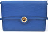 Authentic Louis Vuitton Epi Arche 2Way Shoulder Clutch Bag Blue M52575 LV 8539H