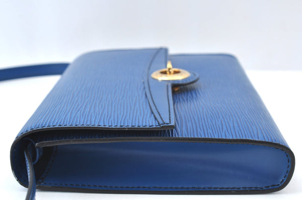 Authentic Louis Vuitton Epi Arche 2Way Shoulder Clutch Bag Blue M52575 LV 8539H