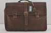 Authentic PRADA Vintage Leather Nappa Briefcase Business Bag Brown 8539I