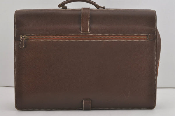 Authentic PRADA Vintage Leather Nappa Briefcase Business Bag Brown 8539I