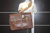 Authentic PRADA Vintage Leather Nappa Briefcase Business Bag Brown 8539I