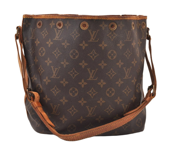 Authentic Louis Vuitton Monogram Petit Noe M42226 Shoulder Drawstring Bag 8540M
