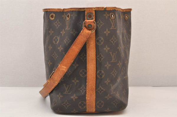 Authentic Louis Vuitton Monogram Petit Noe M42226 Shoulder Drawstring Bag 8540M
