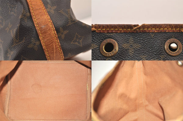 Authentic Louis Vuitton Monogram Petit Noe M42226 Shoulder Drawstring Bag 8540M