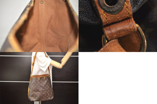 Authentic Louis Vuitton Monogram Petit Noe M42226 Shoulder Drawstring Bag 8540M
