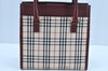 Authentic BURBERRY Vintage Nova Check Canvas Leather Hand Bag Purse Beige 8542H