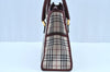 Authentic BURBERRY Vintage Nova Check Canvas Leather Hand Bag Purse Beige 8542H