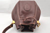 Authentic Cartier Must de Cartier Leather Drawstring Bag Bordeaux Red Junk 8542I