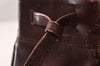 Authentic Cartier Must de Cartier Leather Drawstring Bag Bordeaux Red Junk 8542I